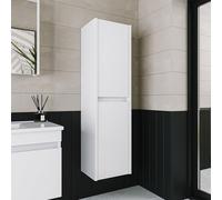 ROOMART MELONA Set di mobili da bagno, 3 pezzi, in 4 colori, 65 cm, armadietto a specchio, armadio alto (bianco, armadio laterale)