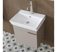 ROOMART Mobili da bagno LYCIA 50 cm - Mobile sottolavabo con lavabo in ceramica - Mobile lavabo per bagno - Mobili da bagno moderno con spazio - 4 colori (beige)