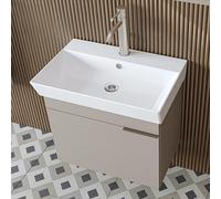ROOMART Mobili da bagno LYCIA 60 cm - Mobile sottolavabo con lavabo in ceramica - Mobile lavabo per bagno - Mobili da bagno moderno con spazio - 4 colori (beige)
