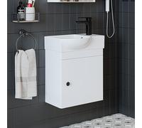 ROOMART Set di mobili da bagno • Punto • Mobile base con lavandino • Mobili da bagno • WC per ospiti (bianco, mobile base con lavandino (rubinetto-destra)
