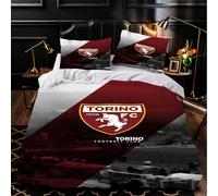 ROOMLOOV Set di biancheria da letto con bandiera italiana dal design creativo, arredamento per camera da letto a tema vacanza a Torino, copripiumino singolo 140x200 copripiumino calcio