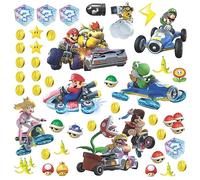 RoomMates 54387 RM - Mario Kart con Amici Adesivo da Parete, PVC, Multicolore, 13 x 2,5 x 27 cm