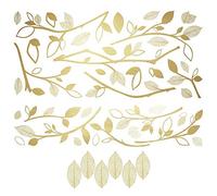 RoomMates - Adesivi da parete giganti con foglie 3D, colore: Oro