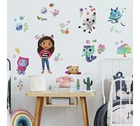 RoomMates Gabby's Dollhouse RMK4823SCS - Decalcomanie da parete staccabili, rosa, viola, blu