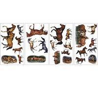 ROOMMATES Wild Horses Jomoval, Set di Adesivi da Parete, Motivo: Cavalli Selvaggi, 24 Pezzi, Vinile, Marrone, Pack of 1