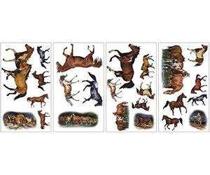 ROOMMATES Jomoval, Set di Adesivi da Parete, Motivo: Cavalli Selvaggi, 24 Pezzi