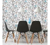 RoomMates RMK11359RL Butterfly Sketch Peel and Stick Wallpaper, Orange, Sample