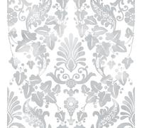 RoomMates RMK11599RL Carta da parati damascata grigia con buccia e bastone, campione