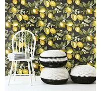 RoomMates RMK11658WP - Carta da parati con scorza di limone, colore: Giallo e Nero