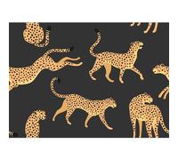 RoomMates RMK11986RL Black and Orange Cheetah Cheetah Peel and Stick Wallpaper