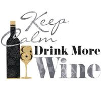 RoomMates RMK2373SCS - Adesivi da parete con citazione "Keep Calm & Drink Wine"