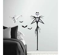 RoomMates RMK3765GM The Nightmare Before Christmas Jack Peel And Stick - Decalcomanie giganti da parete, nero viola, bianco, 1 foglio 92,7 x 43,8 cm