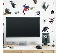 RoomMates RMK4233SCS SpiderMan Favorite Characters Peel and Stick 32 Wall Decals Black Red Blue