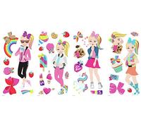 RoomMates - RMK4253SCS JoJo Siwa Cartoon Peel and Stick Wall Stickers | Adesivi murali rosa, blu, giallo,