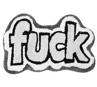 RoomTalks Divertente tappeto carino 2 x 3 per camera da letto, bagno, dormitorio, cucina, antiscivolo, lavabile in lavatrice, nero, bianco, grigio, parole, divertente, funky, fresco, piccolo, tappeto