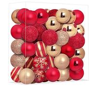 Roomtip 50pcs Ornamenti di Palla di Natale - 40mm/1,57" Piccole Decorazioni di Palle di Albero di Natale Infrangibili per Decorazioni di Feste di Matrimonio di Festa Dell'albero