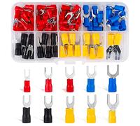 Roosea 102 Pezzi connettori a crimpare elettrici，forcella isolato cavo elettrico crimpare per cavi elettrici per illuminazione automobilistica (10 misure)