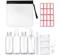 Roosea 11 Pezzi Bottiglie da Viaggio 100ml Trasparenti Bottiglie di Plastica Vuoto Contenitori Liquidi Vuote Aereo Plastica Bottigliette Viaggio per Articoli da Toeletta Sapone Shampoo Balsamo