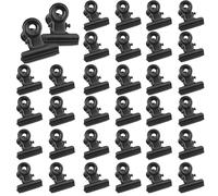 Roosea 80 Pezzi 22mm Raccoglitore in Metallo Clip Clips Nero di Carta Bulldog Graffette Bulldog Piccole Carta Clip Metal Bulldog Binder Clip per Sacchetti di Cibo Immagini Foto Home Office