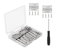 Roosea mini cerniere per legno 20 Pezzi mini cerniera 36 * 27 * 1.0mm cerniere inox Cerniere per Porte Cerniere a Testa per modellismo Cofanetti o casa delle bambole con 80 pezzi viti per legno