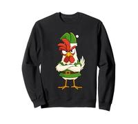 Rooster Chicken in Elf Costume Funny Christmas Halloween Felpa