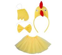 Rooster - Costume per bambini Chicken Outfit Set da 4,72 x 9,45 pollici, adorabile vestito, per Natale, compleanno, Halloween, ringraziamento, cosplay e feste