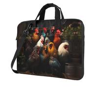 Rooster Family Portfolio Laptop Bag, Borsa Messenger Multifunzionale a Spalla Borsa Messenger Bag 14.96 Pollici Lungo Computer Caso Valigetta Borsa a Tracolla