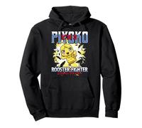 Rooster Fighter Piyoko Kicking Action Pose Anime Felpa con Cappuccio