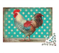 Rooster Kitchen Decor Art Print Jigsaw Puzzle Impossible 1000 Pezzi Decorazione Per La Casa. Rilassamento E Intelligence Per Adulti E Ragazzi Da 14 Anni 38x26cm/1000pcs