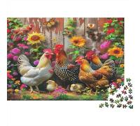 Rooster Puzzle 1000 Pezzi Carta Riciclabile Farmyard Adulto Puzzles Gioco Di Festa Props Developing Bambini‘s Intelligence Educational 38x26cm/1000pcs