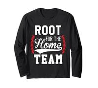Root for The Home Team Baseball Game Day Funny Baseball Mom Maglia a Manica