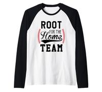 Root for The Home Team Baseball Mom Funny Baseball Game Day Maglia con Maniche Raglan