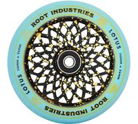 Root Industries Lotus Stunt-Scooter Rotoli 110mm Gold Splatter PU Blu