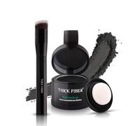 Root - Polvere per ritocchi per capelli sottili e calvi, resistente all'acqua e al sudore, per donne che si diradano i capelli, include spazzola (nero) 4 grammi