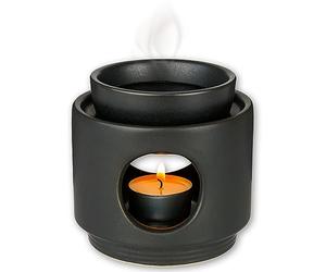 rooted.® Ceramica Bruciatore | Lampada per Aroma | Diffusore Ceramica | Lampada Profumata | Bruciatore Aroma | Brucia Essenze | Diffusore a Candela | Bruciatore per fusione di cera - nero opaco