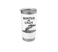 Rooted in Calm Divertente camicia Zen da giardinaggio Bicchiere termico in acciaio inox doppia parete