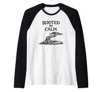 Rooted in Calm Divertente Camicia Zen da Giardinaggio Maglia con Maniche Raglan