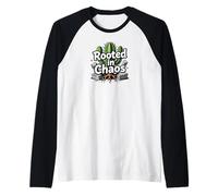Rooted in Chaos Funny Cactus Gardener Graphic Maglia con Maniche Raglan
