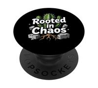 Rooted in Chaos Funny Cactus Gardener Graphic PopSockets PopGrip Adesivo