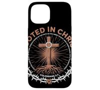 Rooted In Christ Colossians 2 7 Fede Cristiana Radicata Custodia per iPhone 15
