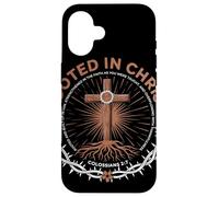 Rooted In Christ Colossians 2 7 Fede Cristiana Radicata Custodia per iPhone 16