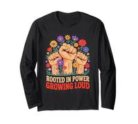Rooted In Power Growing Loud Fist Flowers Maglia a Manica