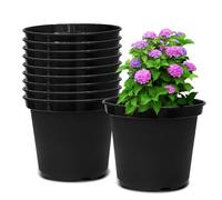 RooTrimmer Vasi da vivaio da 3 galloni, 10P in plastica da 25,4 cm, con fori di drenaggio, vasi da fiori profondi da giardino neri, per piante da esterno e interno