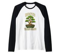 Roots Taking Shape Bonsai Pianta Maglia con Maniche Raglan