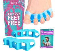 ROOTZ | Separatore Dita Piede e Correttore per Alluce Valgo | Distanziatore e Raddrizza Dita per Sollievo dal Dolore | in Morbido Silicone | 1 Paio (Blu)