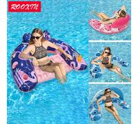 Rooxin Amaca ad Acqua Reclinabile Gonfiabile Galleggiante Materasso per Nuoto Mare Anello per Piscina Party Lounge Letto per Nuoto Galleggiante Blue-1