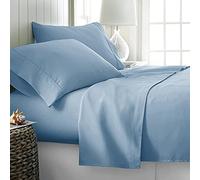 Ropa De Cama Lenzuolo super morbido in 100% cotone egiziano a 1000 fili, per letto super king size, colore: azzurro