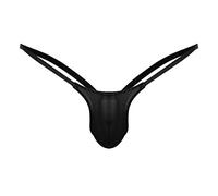 Ropa Interior Sexy para Hombres - Basso Underpants Back Underpants Slips Thong G String Mens Open Rise (Black L)