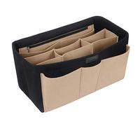 Ropch Borsa portaoggetti interna in feltro con tasche multiple, Nero e beige., XL, Organizer per borse