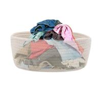 Rope Baskets For Storage - 31x20x12cm Woven Cotton Rope Basket | Home Organizer, Multi-Purpose Storage For Counter Sofa Closet Dresser Kitchen Entryway Laundry Bedroom Desktop Pantry